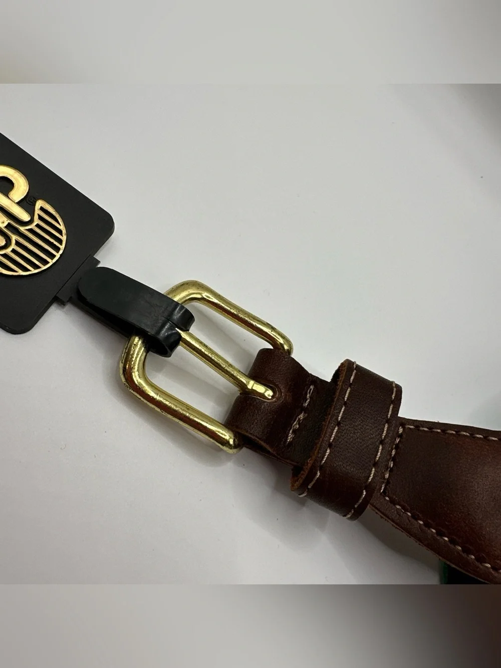 Preston Leather Gecko Navy Belt Solid Brass Buckle Kids Size 20 Made in USA
